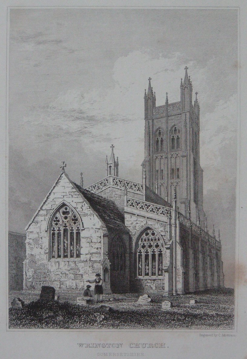 Print - Wrington Church, Somersetshire - Mottram